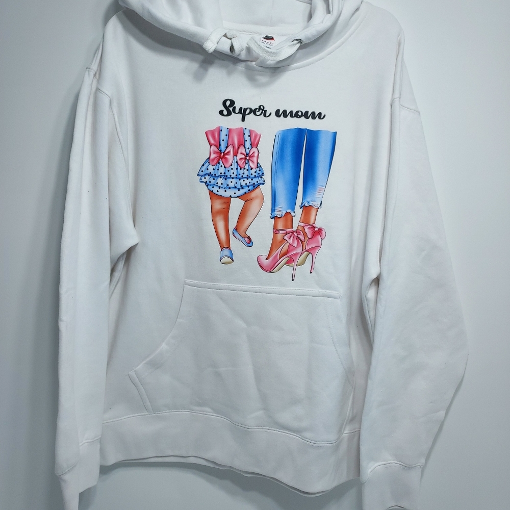 Super Mom Hoodie (White) S,M,L,XL
